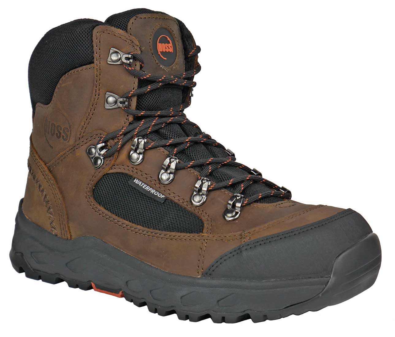 Hoss Boots Blocker Brown - 60701 - Men's 6 Waterproof Aluminum Toe Slip Resistant Wedge Sole Work Boot