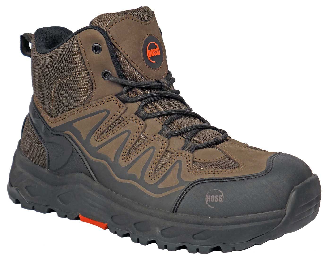 Hoss 50250 Eric Hi Brown Men's 6 Work Hiking Boot - Soft Toe Wedge Sole Boot