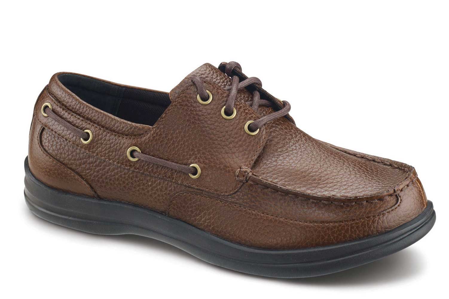 Apex Shoes A1100M Men's Boat Shoe - Comfort Orthopedic Diabetic Shoe - Extra Depth For Orthotics - Extra Wide