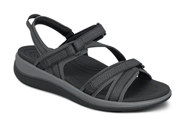 Orthofeet Shoes 65402 Lake Womens Slip On Sandal: Black