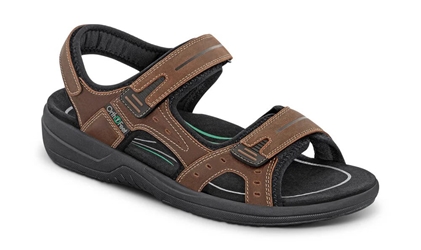 Orthofeet Shoes Gemini 565 Mens Sandal: Brown