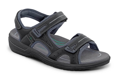 Orthofeet Shoes Gemini 565 Mens Sandal: Black