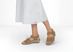 Orthofeet Shoes Holly 62031 Women's Wedge Comfort Sandal: Camel