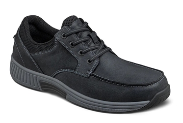 Orthofeet Shoes Leo 429 - Men's Comfort Orthopedic Casual Shoe: Black