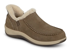 Orthofeet Shoes Lorin 80041 Women's Hand's Free Step In Slipper: Light/Brown