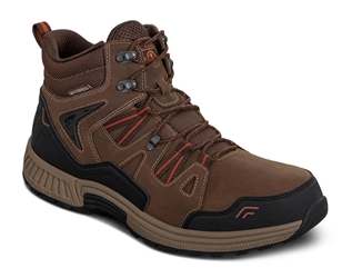 Orthofeet Shoes Ridgewood 491 Men's Waterproof 4" Boot: Brown