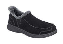 Orthofeet Shoes Vito 20101 Men's Hand's Free Slip on Slipper Shoe: Black