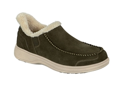 Orthofeet Shoes Vito 20102 Men's Hand's Free Slip on Slipper Shoe: Olive