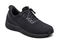 Orthofeet Shoes Yari 20011 Men's Hand's Free Slip on Athletic Shoe: Black/Black