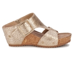 Ros Hommerson Thea 75096 - Women's Comfort Slip-on Wedge Sandal: Gold/Leather